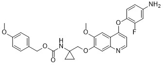 4-methoxybenzyl (1-(((4-(4-amino-2-fluorophenoxy)-6-methoxy quinolin-7-yloxy)methyl)cyclopropyl)carbamat