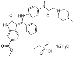 Methyl (Z)-3-(((4-(N-methyl-2-(4-methylpiperazin-1-yl)acetamido)phenyl)amino)(phenyl)methylene)-2-oxoindoline-6-carboxylate ethanesulfonate